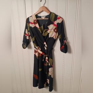 Monteau- Floral Wrap Dress- Size S